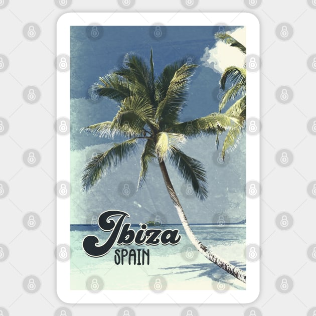 IBIZA Spain ✪ Vintage style poster | Most Beautiful Places on Earth Sticker by Naumovski